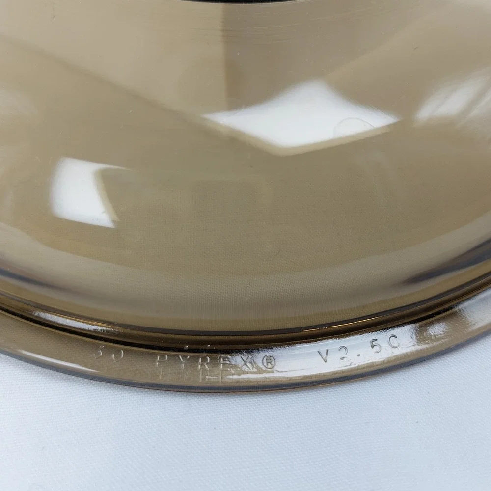 Vintage Pyrex Corning Vision Ware Lid Smoke Brown Amber 7.5